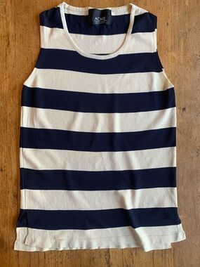 ACME Women's Striped Navy and Cream Top